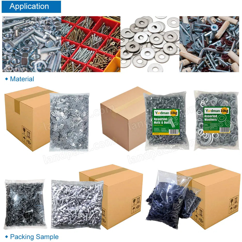 Automatic Fastener Hardware Bag Weighing Packing Boxing Machine Line