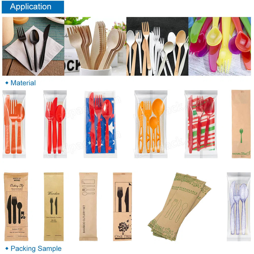 Automatic Plastic Cutlery Flow Wrapping Machine – Spoon, Knife & Fork Packaging