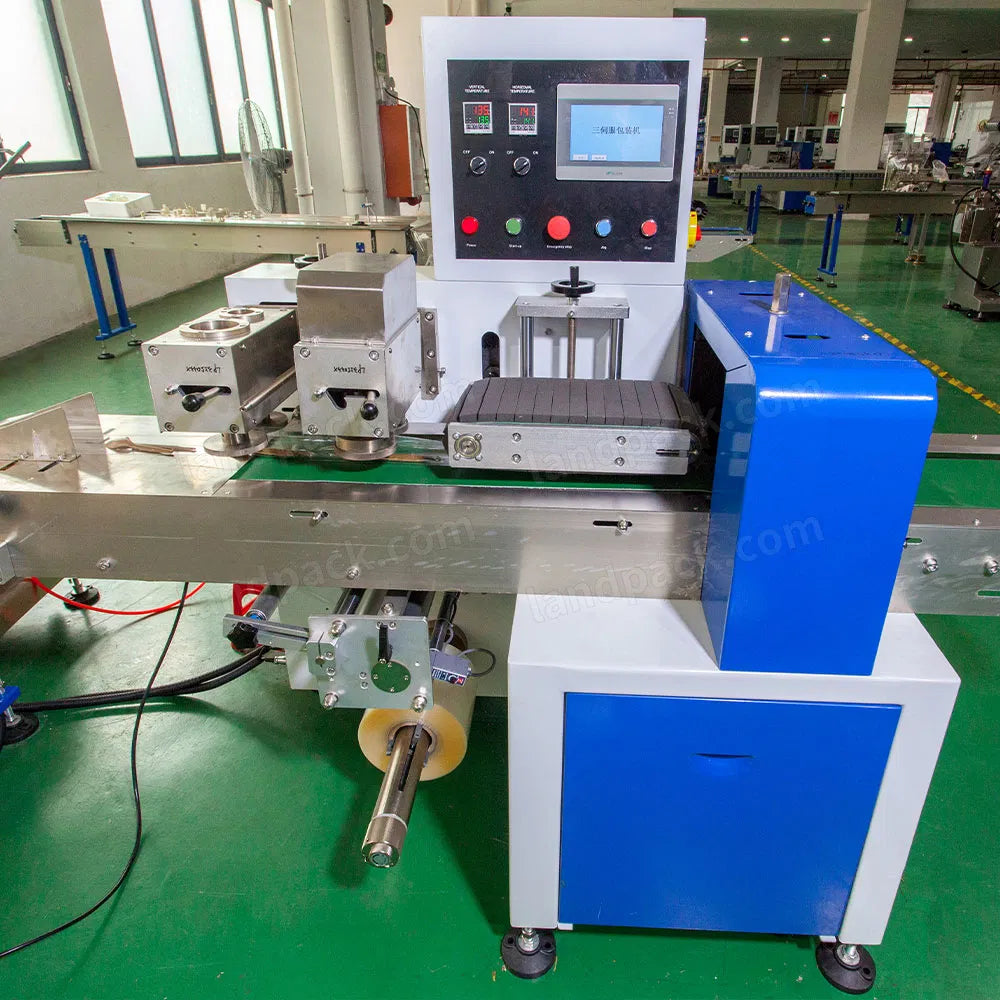 Automatic Plastic Cutlery Flow Wrapping Machine – Spoon, Knife & Fork Packaging