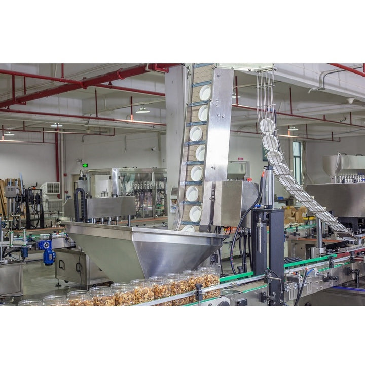 Automatic Glass Plastic Bottle Can Granule Filling Capping Labeling Machine Line
