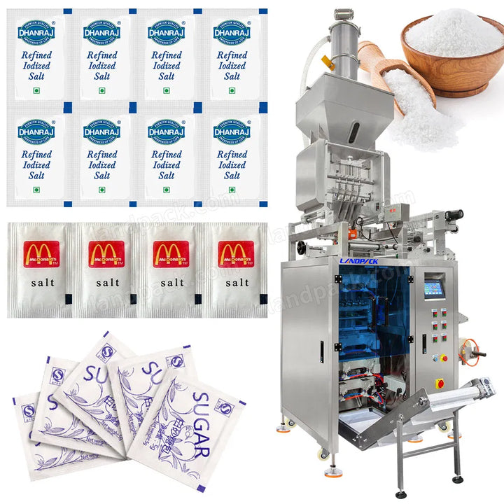 Automatic Sugar Salt Multi Lane Track Sachet Packing Packaging Machine