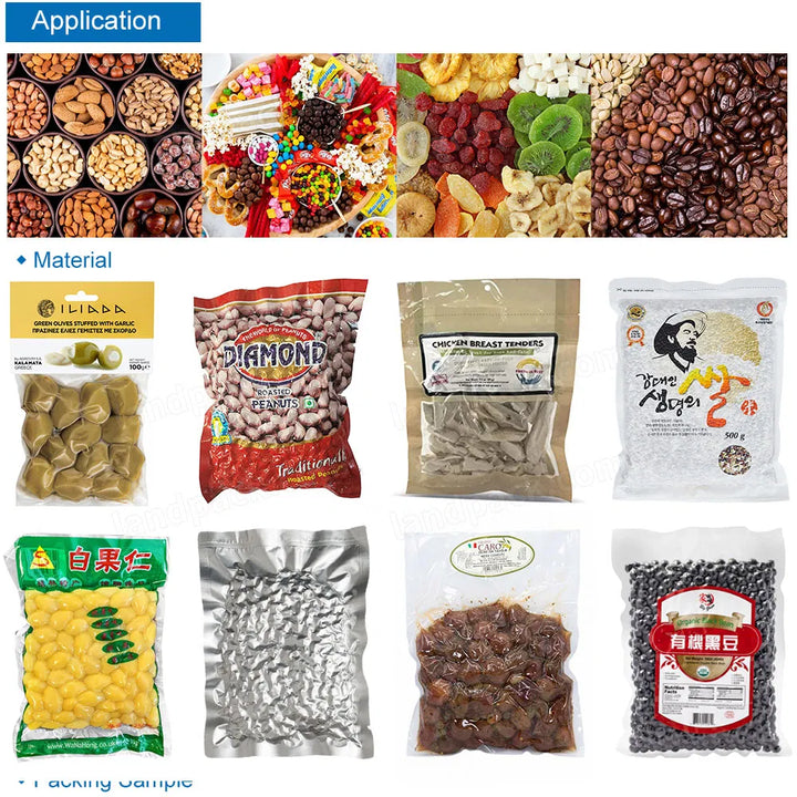 Automatic 4 Heads Linear Weighers Grain Product Premade Pouch Packaging Machine