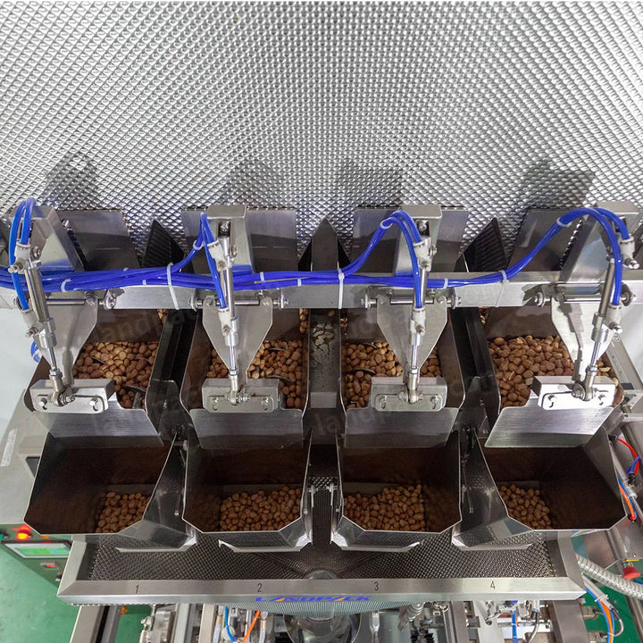 Automatic 4 Heads Linear Weighers Grain Product Premade Pouch Packaging Machine