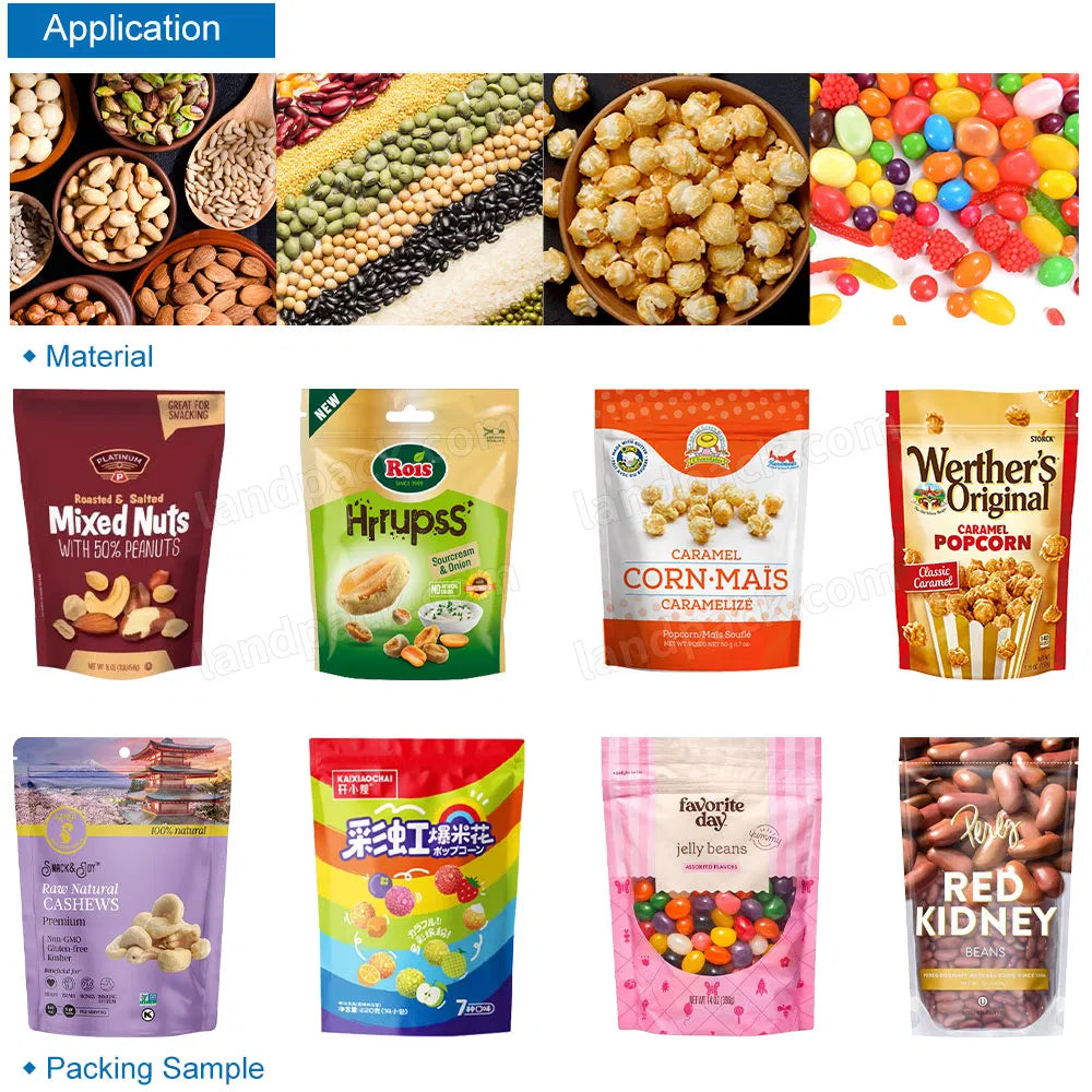 Automatic Granule Popcorn Premade Doypack Zipper Pouch Packing Machine