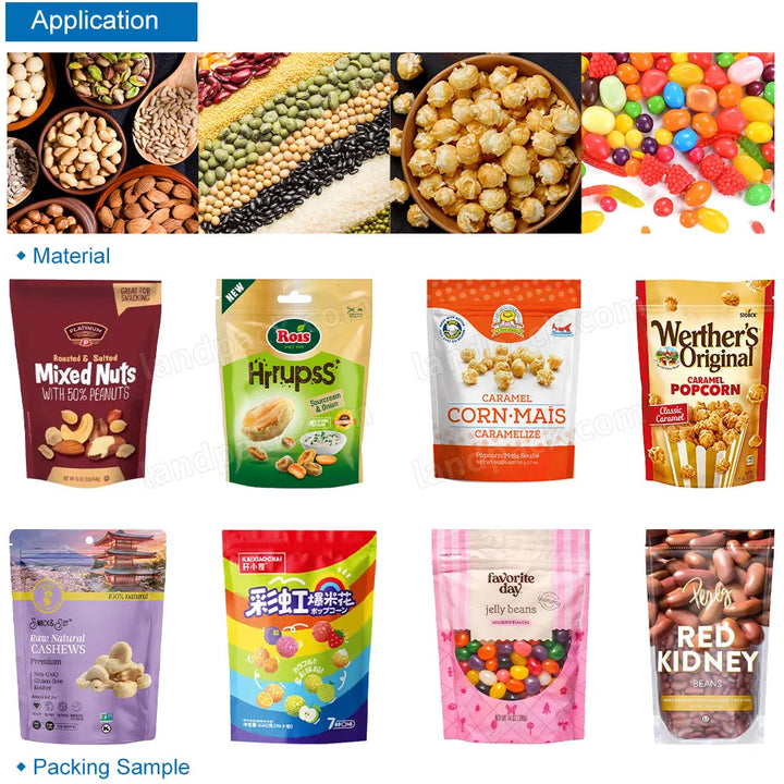 Automatic Granule Popcorn Premade Doypack Zipper Pouch Packing Machine