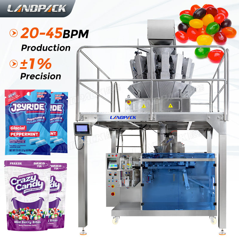 Automatic Candy Chewing Gum Horizontal Doypack Pouch Packing Machine with Multihead Weigher