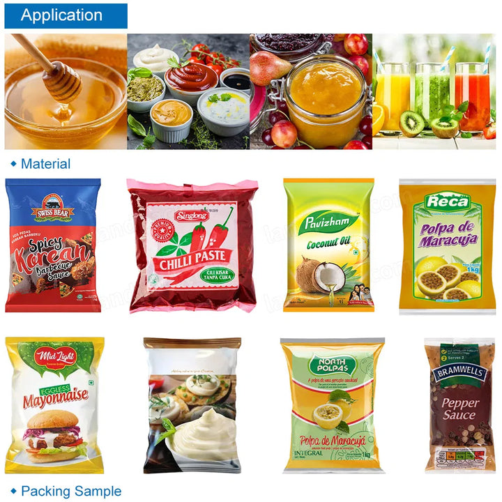 Automatic Honey Tomato Sauce Sachet Vertical Form Fill Seal Packing Line