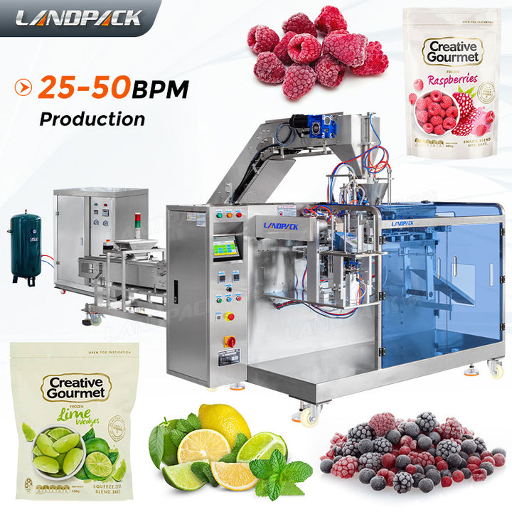 Automatic Slices Lemon Granule Horizontal Doypack Premade Pouch Filling Sealing Machine