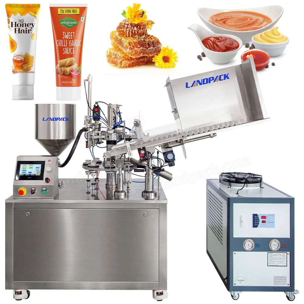 Automatic Honey Plastic Tube Filling Sealing Machine with Cooling Machine
