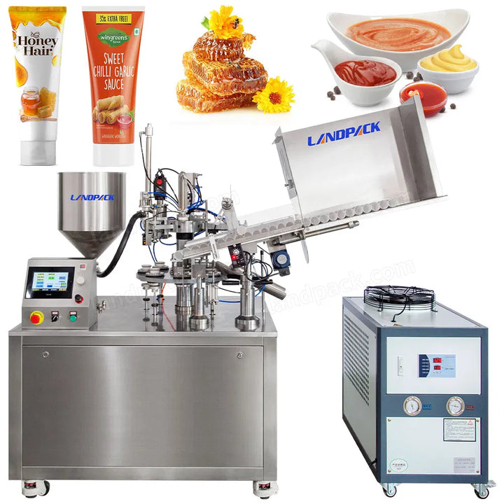 Automatic Honey Plastic Tube Filling Sealing Machine with Cooling Machine