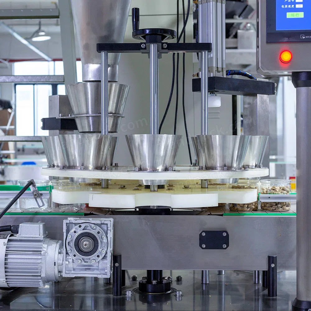 Automatic Granule Cans Tin Filling Machine With Multihea Weighing