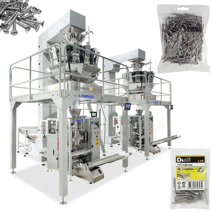Fully Automatic Vffs Multi Heads Weigher Packing System For Screw Nail Fastener