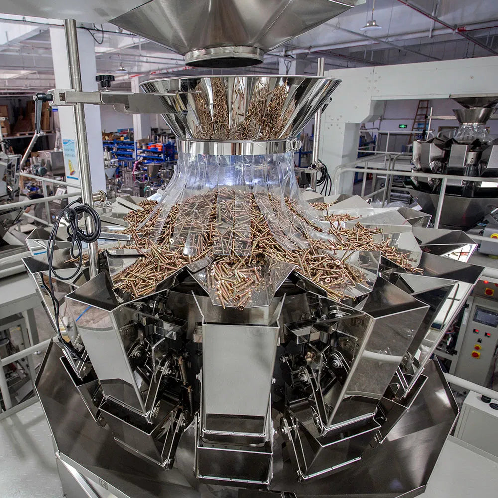 Fully Automatic Vffs Multi Heads Weigher Packing System For Screw Nail Fastener