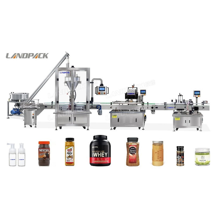 Automatic Protein Powder Bottle Filling Capping Machine Line