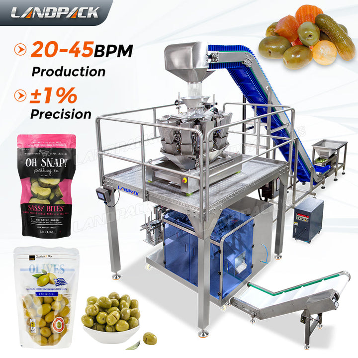 Multi Heads Automatic Pickled Sliced Cucumber Horizontal Doypack Stand Up Pouch Packing Machine