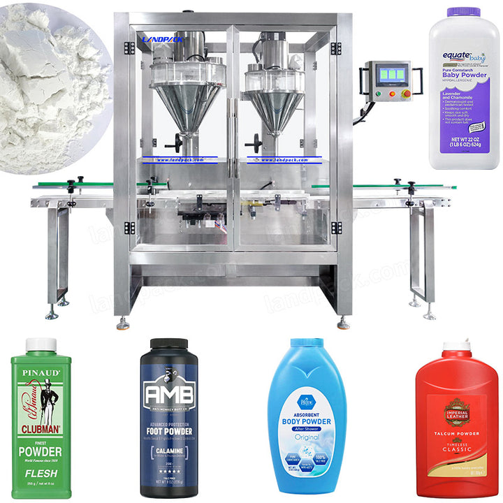 Automatic Double Heads Talcum Powder Baby Powder Bottle Filling Machine