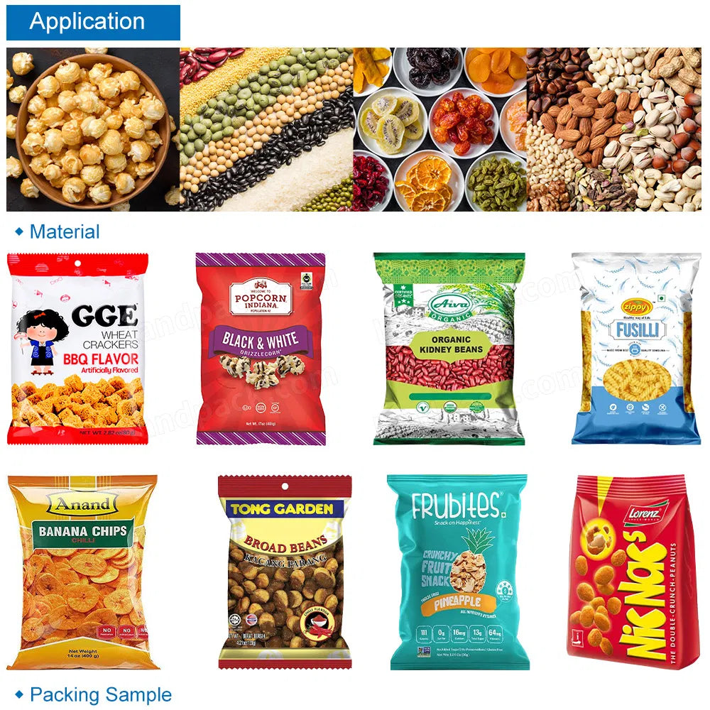 Automatic Puffed Food Popcorn Nut Vffs Granule Vertical Packing Machine