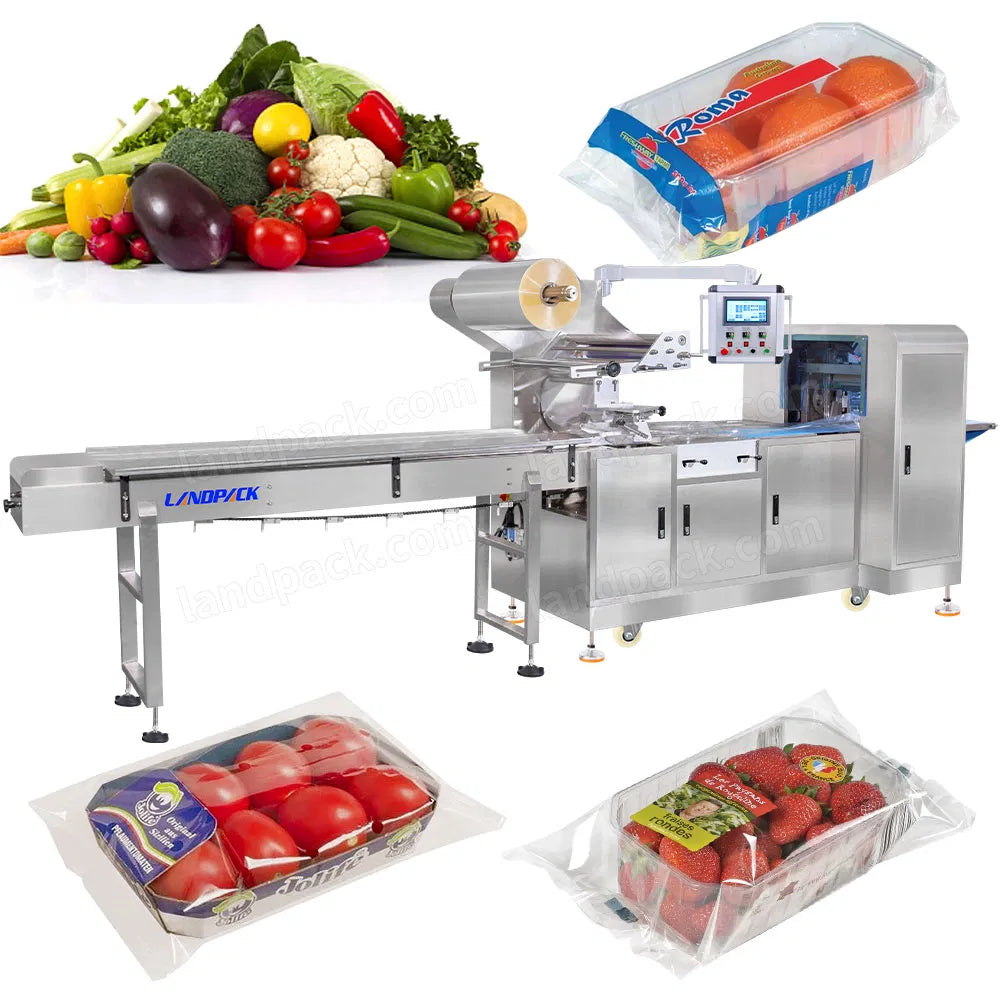 Automatic Horizontal Pillow Flow Vegetable Fruit Packaging Machine