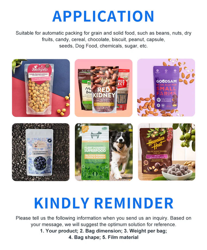 Automatic Rotary Doypack Premade Pouch Dry Food Granule Packing Machine