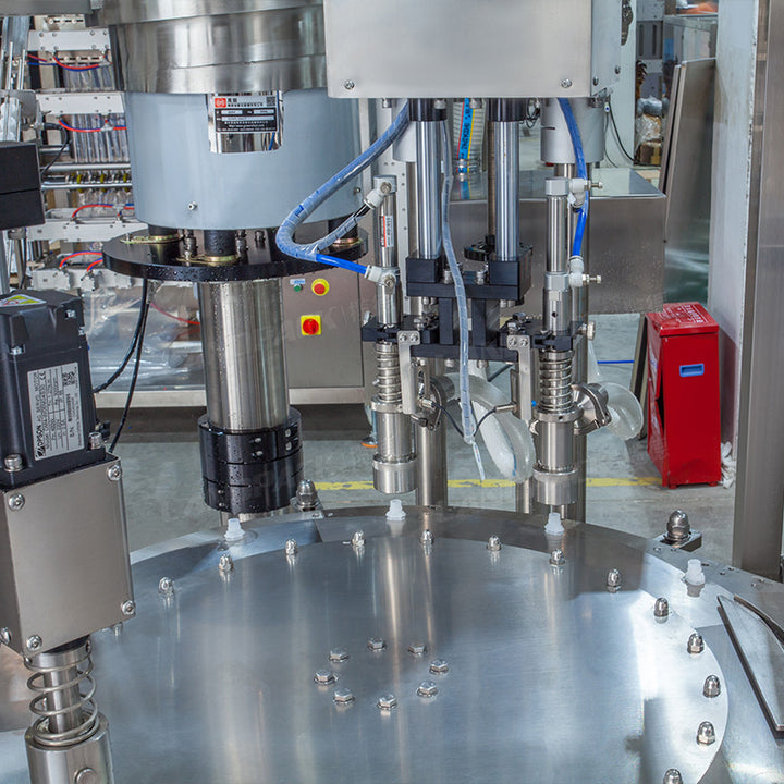 High Speed Double Heads Liquid Spout Pouch Squeeze Pouch Rotary Filling Capping Machine