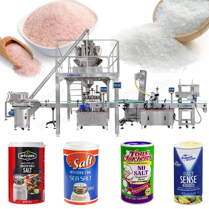 Automatic Rotary Sugar Salt Plastic Bottle Filling Capping Labeling Machine Line