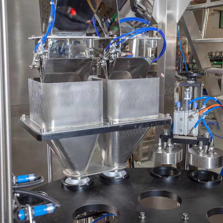 Automatic Snack Puffed Food Popcorn Cup Filling Sealing Machine Production Line