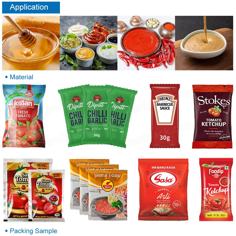 Automatic Ketchup Shampoo Vertical Packing Machine Juice Sauce Oil Cream Vffs Sachet Packaging Machine