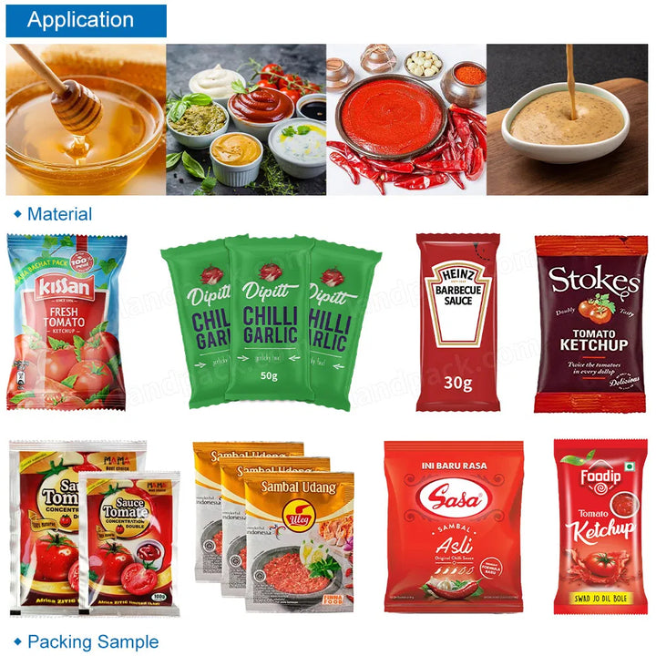 Automatic Ketchup Shampoo Vertical Packing Machine Juice Sauce Oil Cream Vffs Sachet Packaging Machine