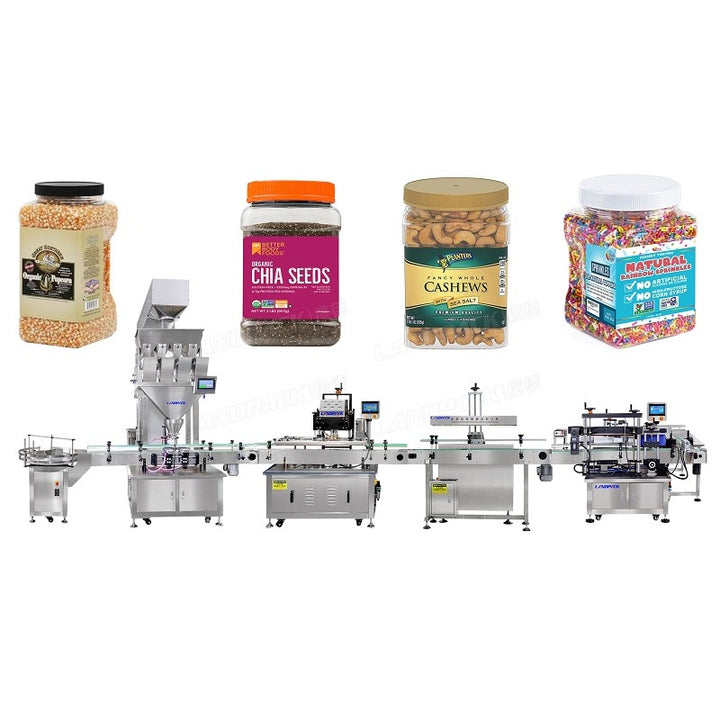 Automatic Jar Bottle Granule Bear Candy Chocolate Gummy Filling Machine Line