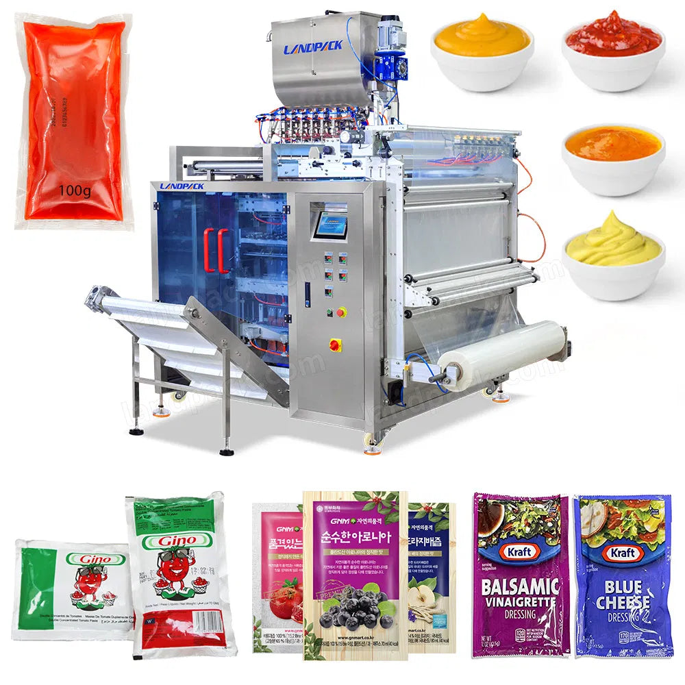 Automatic Multi Lane Hot Sauce Tomato Paste Liquid Sachet Bag Packaging Machine