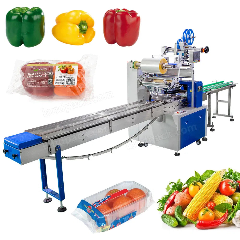 Fresh Pepper Lettuce Fruit and Vegetable Wrapping Packaging Packing Machine