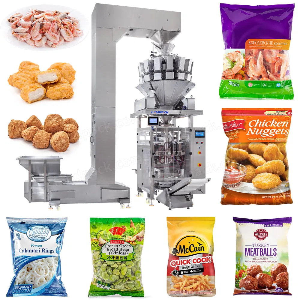 Automatic Frozen Food Pillow Bag Pouch Weighing Packing Machine