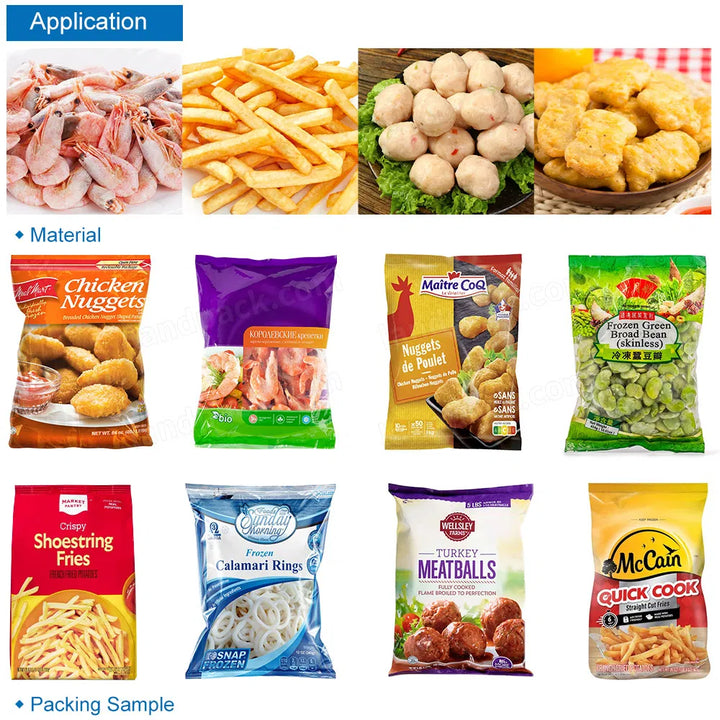 Automatic Frozen Food Pillow Bag Pouch Weighing Packing Machine