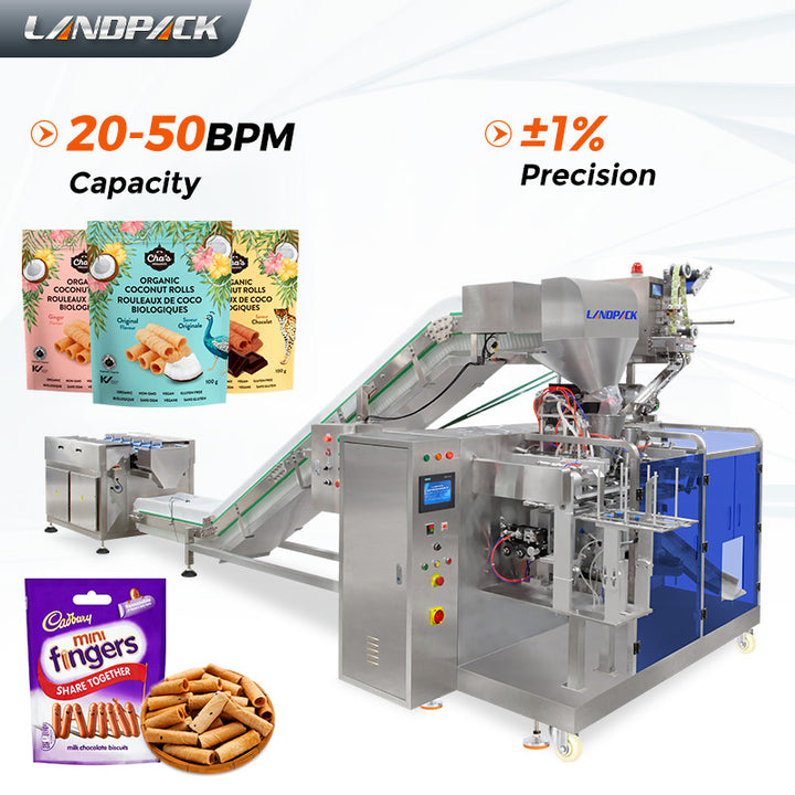 Full Automatic Egg Rolls Snack Food Horizontal Premade Pouch Packing Machine