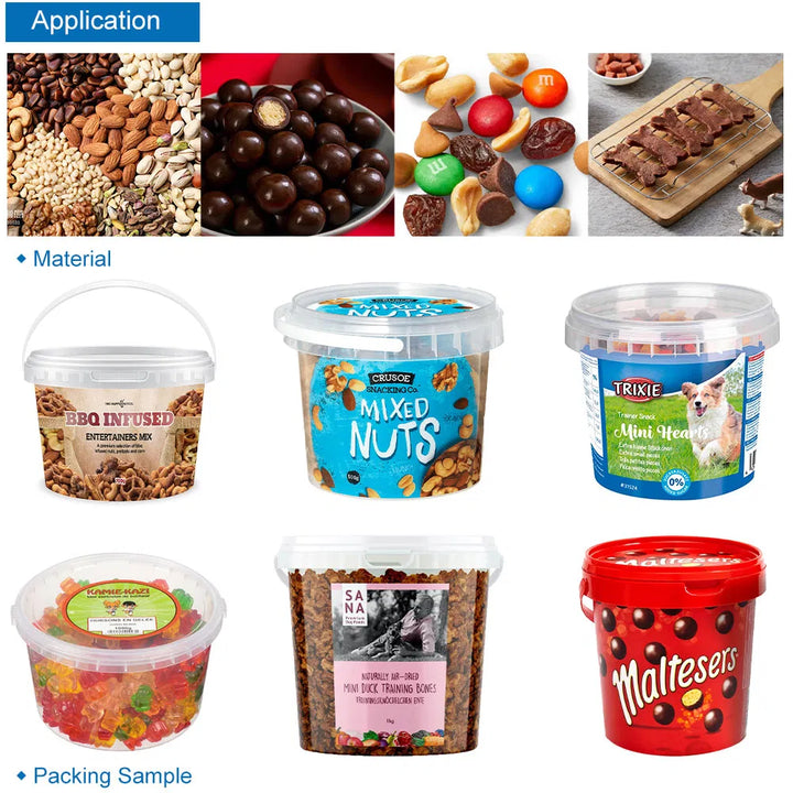 Full Automatic Seed Snack Food Plastic Jar Bottles Filling and Capping Line Machine