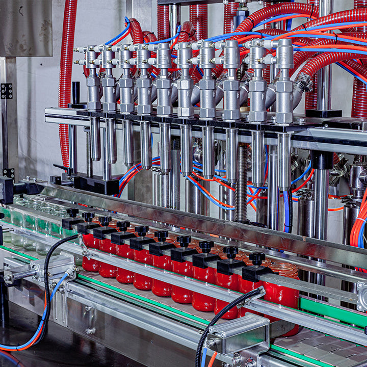 Automatic Peanut Butter Jam Bottle Jar Washing Filling Capping Machine