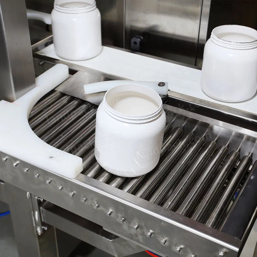 Automatic Nutrition Powder Bottle Filling Capping Labeling Machine Line