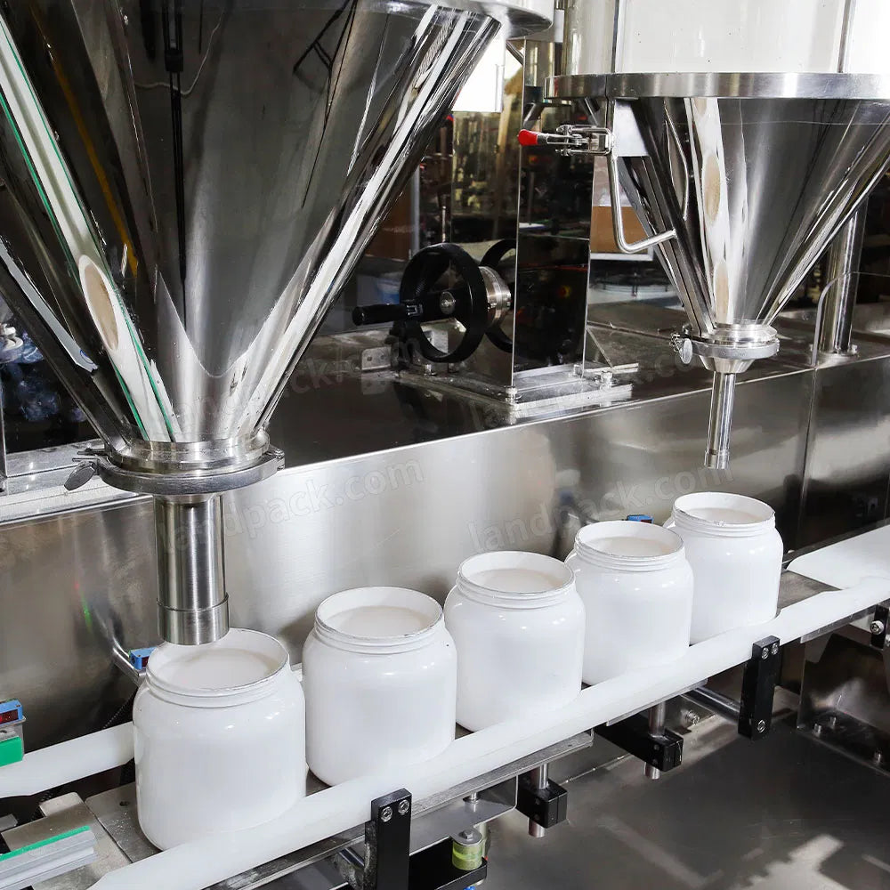 Automatic Nutrition Powder Bottle Filling Capping Labeling Machine Line