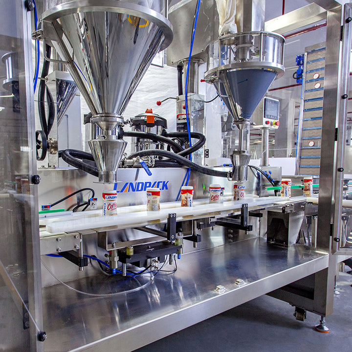 Automatic Inline Filler Powder Bottle Weighing Filling Sealing Capping Machine Line