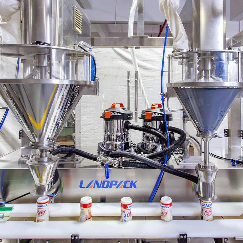 Automatic Inline Filler Powder Bottle Weighing Filling Sealing Capping Machine Line
