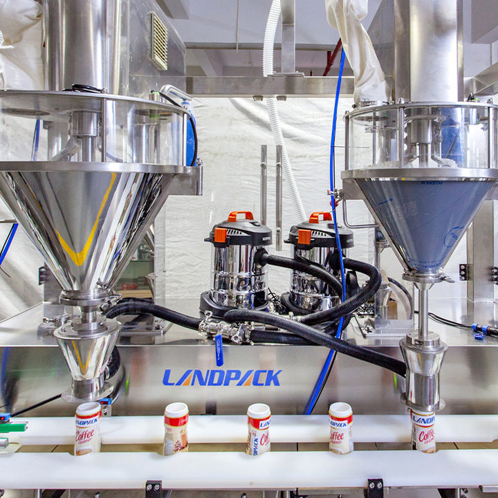 Automatic Inline Filler Powder Bottle Weighing Filling Sealing Capping Machine Line
