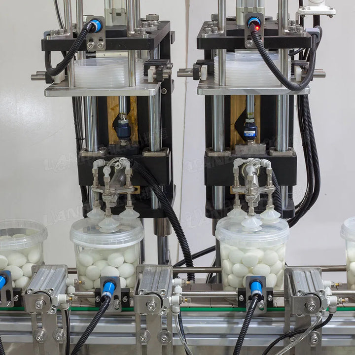 Automatic Quail Egg Pickled Buckets Filling Capping Labeling Machine