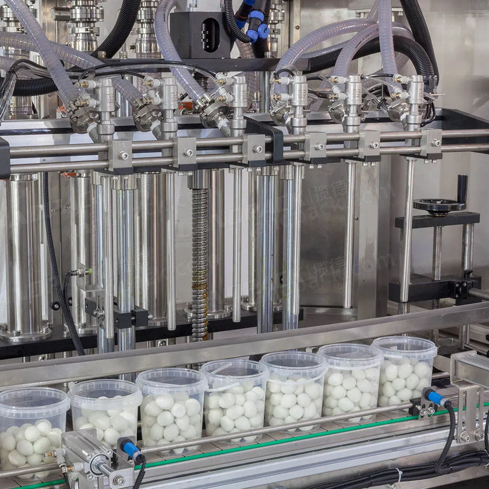 Automatic Quail Egg Pickled Buckets Filling Capping Labeling Machine