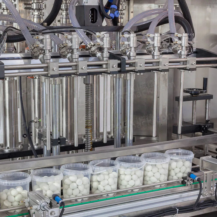 Automatic Quail Egg Pickled Buckets Filling Capping Labeling Machine