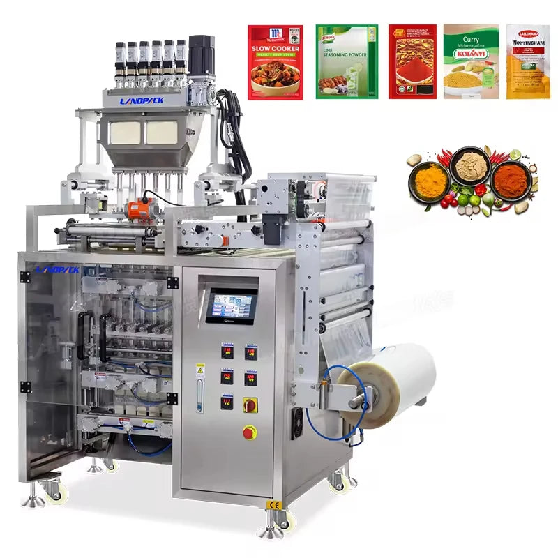 Automatic Multi Lane Spice Powder 4 Side Sealing Sachet Packing Machine
