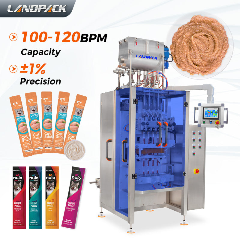 Automatic 3-Side Sealing Sachet Cat Strip Pet Food Paste Packing Machine