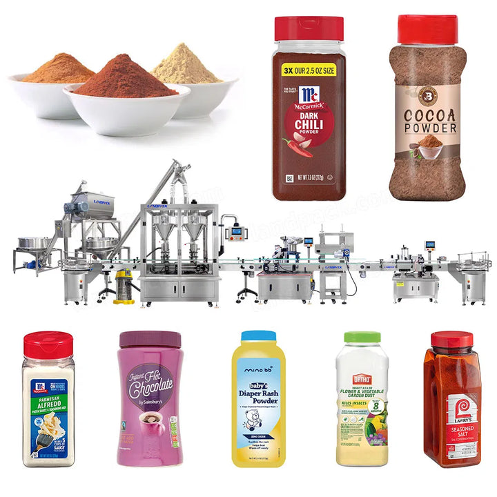 High Precision Bottle Jar Can Powder Filling Machine Line