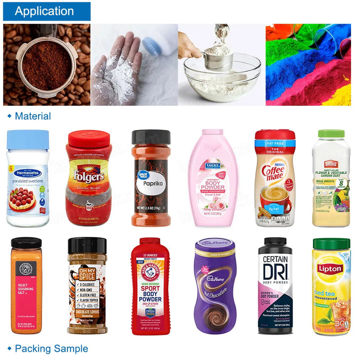 High Precision Bottle Jar Can Powder Filling Machine Line