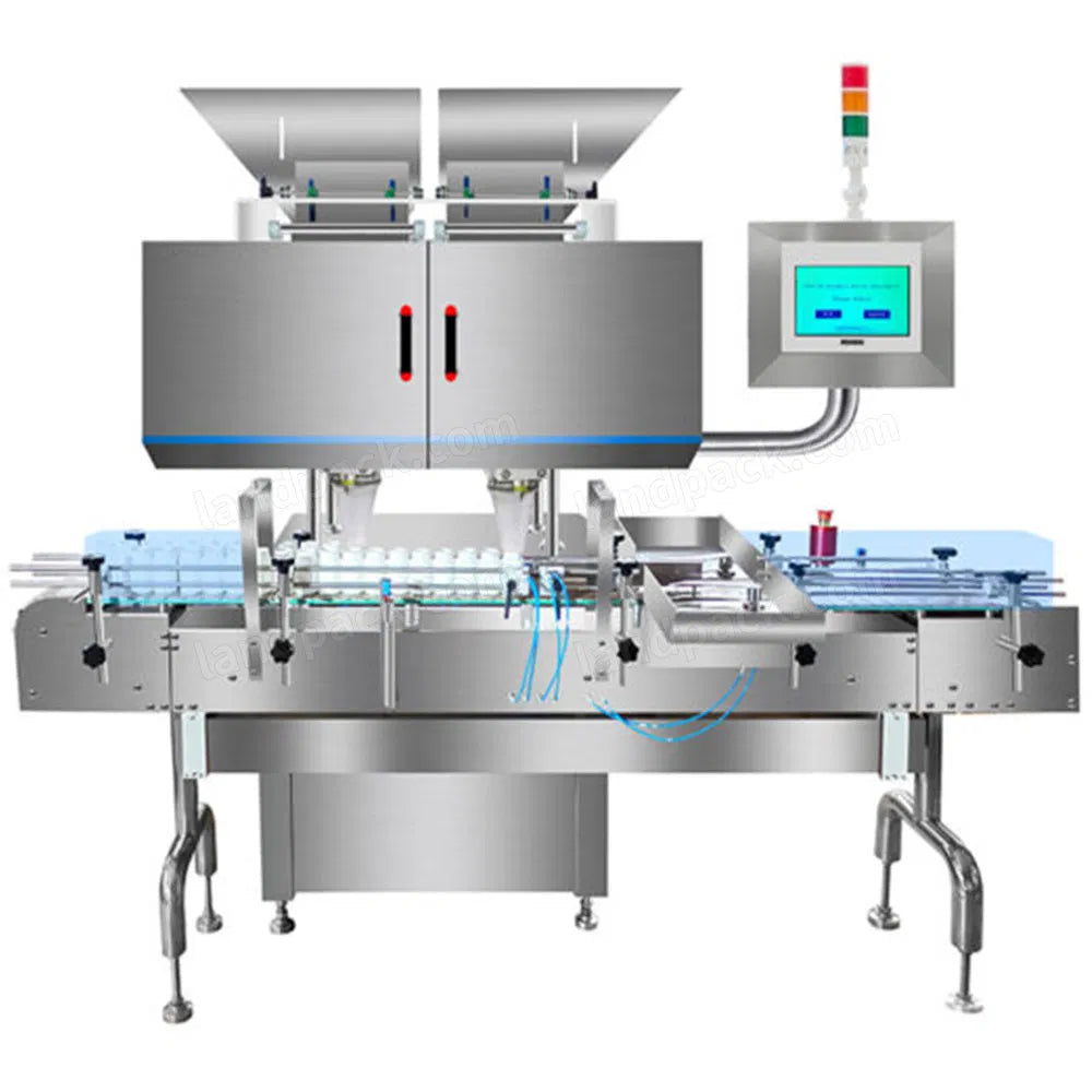 Automatic Healthcare Supplement Tablet Vitamin Capsule Counting Filling Capping Labeling Machine Line