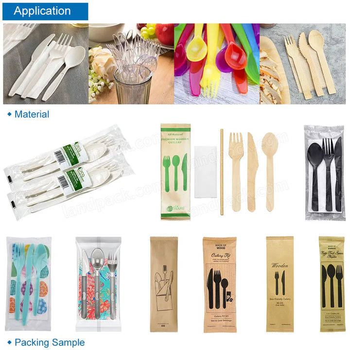 High-Speed Automatic Cutlery & Napkin Packing Machine – Fork, Spoon, Knife Packaging Machine